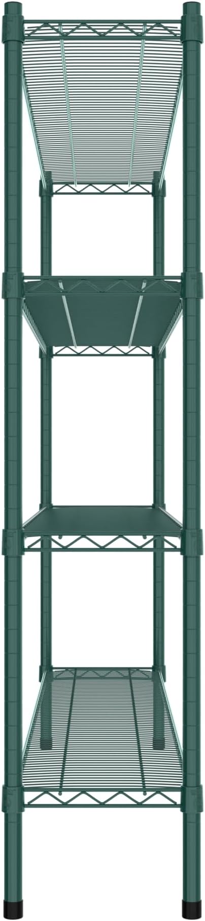 Commercial NSF Listed Green Epoxy Stationary Wire Shelving Kit 12" x 60" x 54", with 4 Shelves Perfect for Warehouse, Walk-in Refrigerator, Freezer, Grocery Store, Restaurant, Dishroom