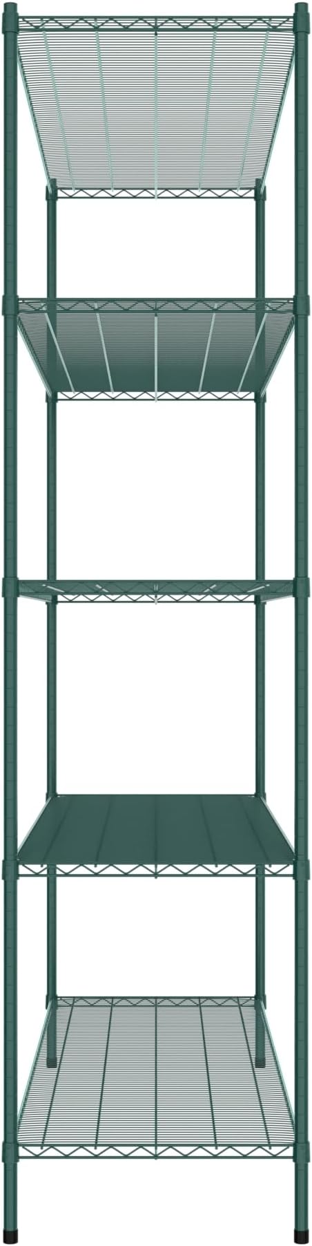 Commercial NSF Listed Green Epoxy Stationary Wire Shelving Kit 24" x 72" x 96", with 5 Shelves Perfect for Warehouse, Walk-in Refrigerator, Freezer, Grocery Store, Restaurant, Dishroom