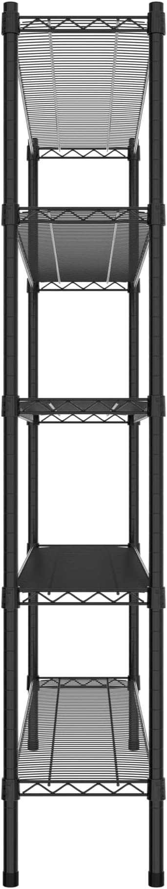 Commercial NSF Listed Black Epoxy Stationary Wire Shelving Kit 12" x 54" x 64", with 5 Shelves Perfect for Warehouse, Walk-in Refrigerator, Freezer, Grocery Store, Restaurant, Dishroom