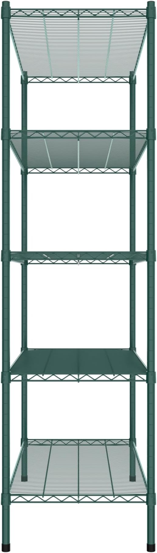 Commercial NSF Listed Green Epoxy Stationary Wire Shelving Kit 21" x 48" x 74", with 5 Shelves Perfect for Warehouse, Walk-in Refrigerator, Freezer, Grocery Store, Restaurant, Dishroom