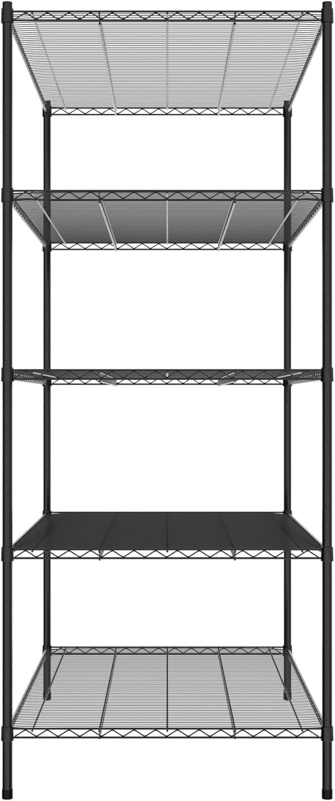 Commercial NSF Listed Black Epoxy Stationary Wire Shelving Kit 36" x 54" x 86", with 5 Shelves Perfect for Warehouse, Walk-in Refrigerator, Freezer, Grocery Store, Restaurant, Dishroom