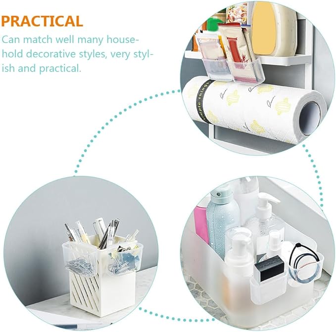 4pcs Refrigerator Side Door Box Refrigerator Side Door Hanging Organizer Snack Rack Organizer Spices mini food containers Fridge Sauce Bag Organizer pp desktop storage box