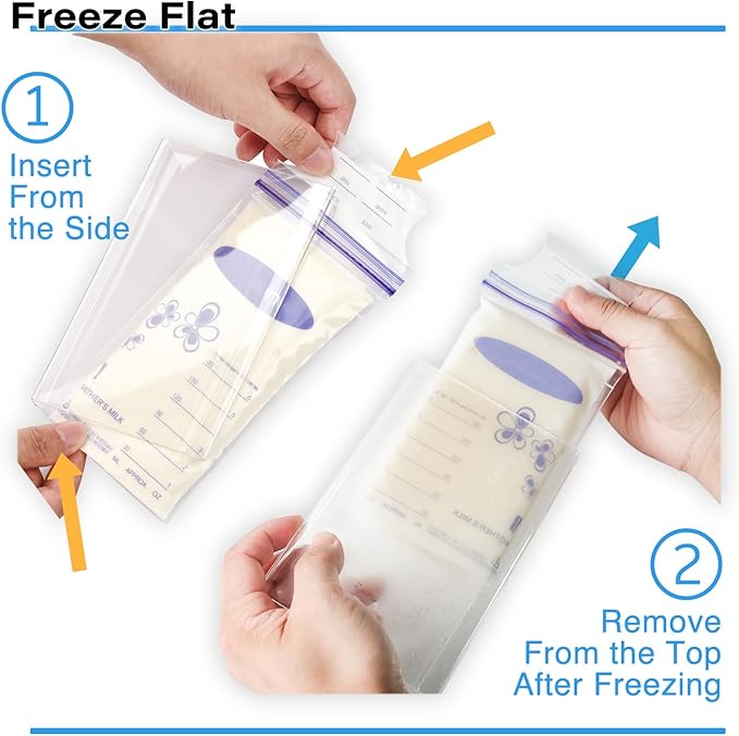 Breastmilk Storage Container with Freezer Flattener Kit, Large Capacity Organizer Bins for Flattening Milk Bags, Save Refrigerator Space (2 Pack)