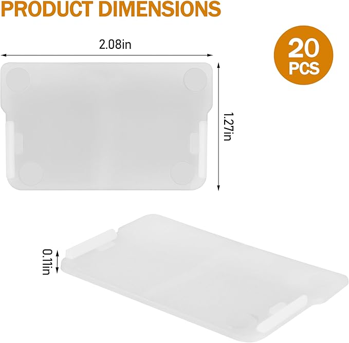 40716 Plastic Width Dividers for Small Drawers in Plastic Cabinets, Custom Storage Inserts Small Parts Organizer, Screw Organizer Clear -20pack