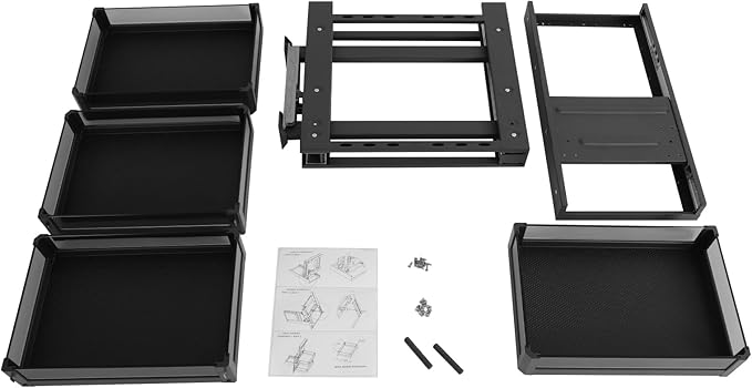 2-Tier Blind Corner Cabinet,55.12Lbs Kitchen Pull Out Cabinet with 4 Baskets,Blind Corner Basket Storage Organizer with Guardrail,Double Row 3-section Guide Rail Corners Optimizer,Pullout Cabinets