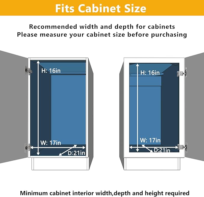 ROOMTEC Slide Out Cabinet Organizer (16.5" Wx20.5 D)