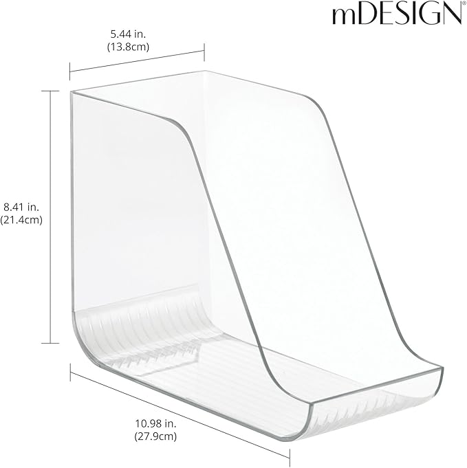 mDesign Can Organisers for Pantries, Fridge Drawers & Fridge Shelves - Kitchen Storage Solutions - for up to 7 Cans of Soda, Food, or Soups - Kitchen Accessories — Pack of 2 - Clear