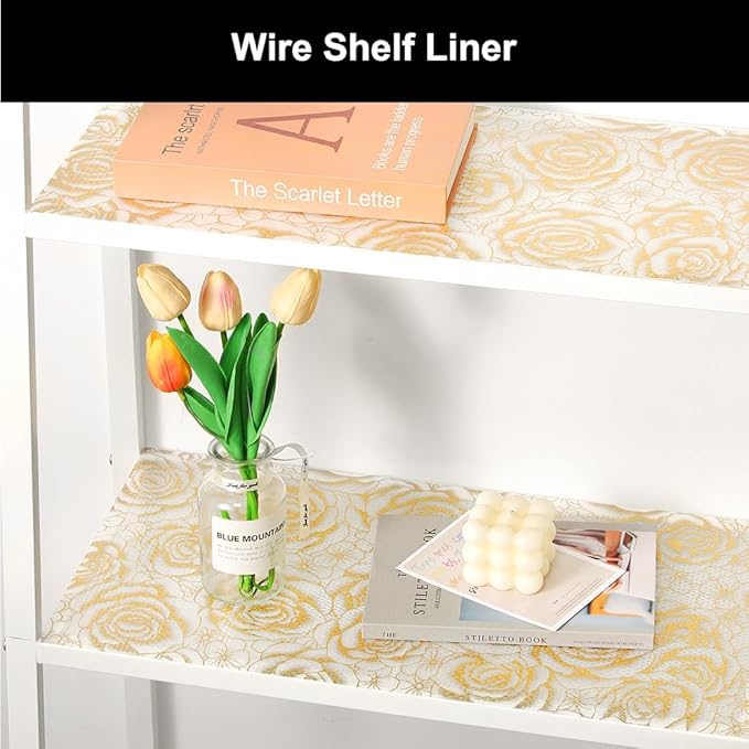 Cooyes Shelf Liner – Premium Non-Adhesive Cabinet & Drawer Liner for Kitchen – Waterproof Shelf Paper with Modern Pattern – Durable EVA Cabinet Mat – Easy to Cut （12" W x 120" L）