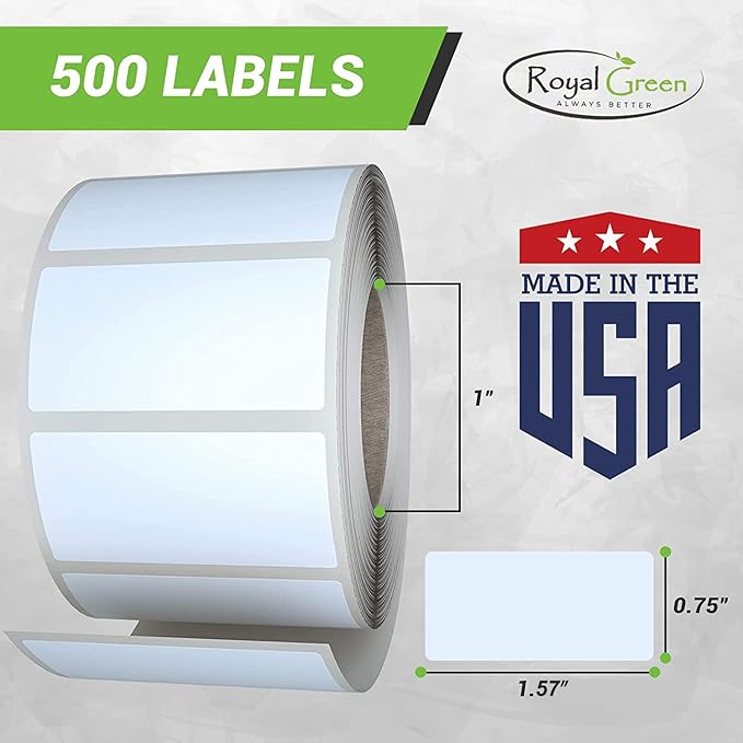 Royal Green Rectangular Color Coding Sticker Roll - Write On Labels for Folders, Organizing & More, 1.57" x 0.75" Stickers to Write On Name Tags for Office Supplies & Organization, 500-Pack (Pink).