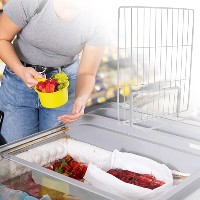 Luxshiny Metal Refrigerator Freezer Divider Shelf Organizer 28x18cm Iron Partition for Fridge Compartment Storage, Freezer Wire Shelf Separator for Kitchen and Supermarket Use