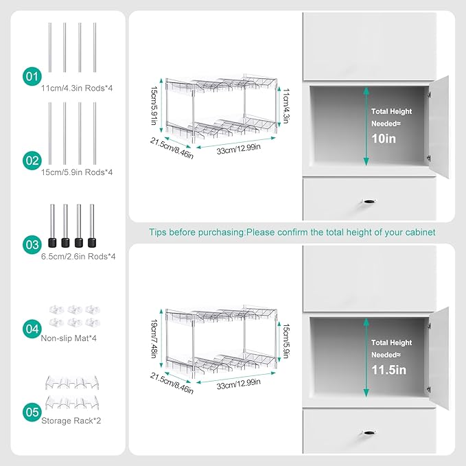 Reusable Stackable with Handle Compartment Water Bottle Tumbler Organizer for Stanley 40oz with Handle Cup, Stanley Accessories for Pantry, Cabinet & Kitchen Organization and Storage,2 Tier Hold 6