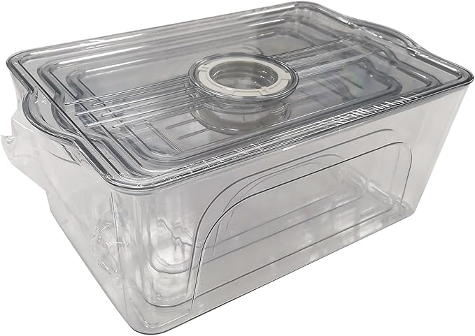 Food Storage Containers with Lids - Clear Plastic Stackable Storage Bins with Date Recorder for Fridge, Freezer, Kitchen Cabinet, Pantry Organization(Set of 4)