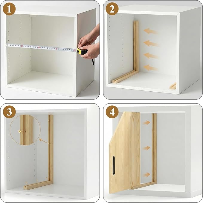 6 Pack Wood Tray Dividers for Cabinet, Cookie Sheet Organizer for Cabinets, Baking Sheet Organizer, No-Cut Kitchen Cabinet Dividers, Cookie Trays for Kitchen, Pantry Storage (12, Pounds)