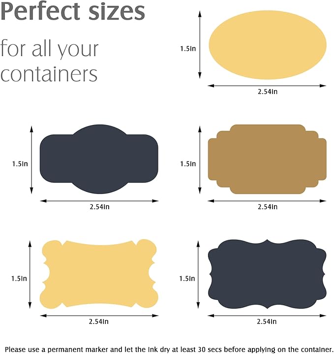 108pcs Colored Chalkboard Sticker Labels for Jars,Waterproof Removable Write-on Labels for Organizing Your Food Containers Mason Jars Spice Bottles Cannings Canisters Storage Bins,2 Markers Included