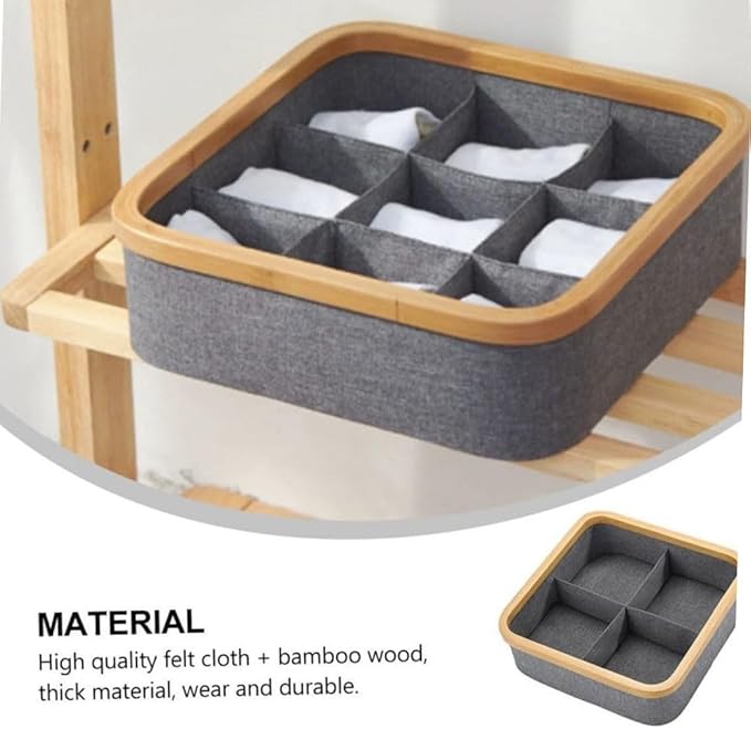 Drawer Organizer Storage Box Cotton Linen Fabric Container for Wardrobe Closet Organization Home Storage Solution Foldable Box for Clothes Underwear Pants(2)