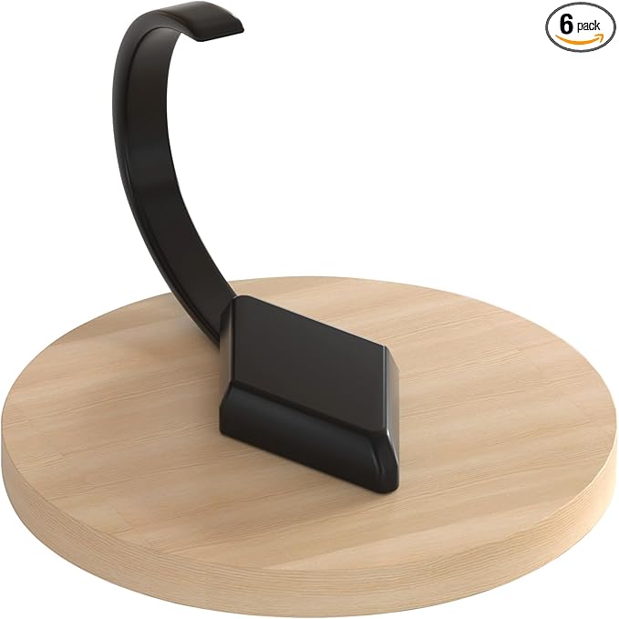 Kayqi 15 lbs (Max) Self-Adhesive Aluminum Alloy Hooks for Bath, Kitchen, Bar, Office, Simple and Versatile, (Pack of 6)