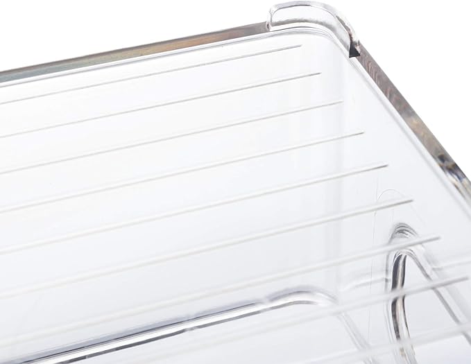 Kingrol 8 Pack Plastic Storage Bins for Freezer, Pantry, Countertop, Cabinet Organization, Stackable Food Storage Organizer with Handles, BPA Free, 10 x 6 x 3 Inch, 10 x 4 x 3 Inch