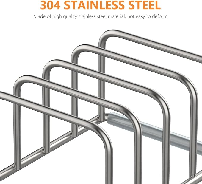 Cutting Board Rack 2pcs Kitchen Cabinet Organizer, Steel Cookware Holder, Divided with 5 For Chefs,Baker Offer A Space-Saving Solution
