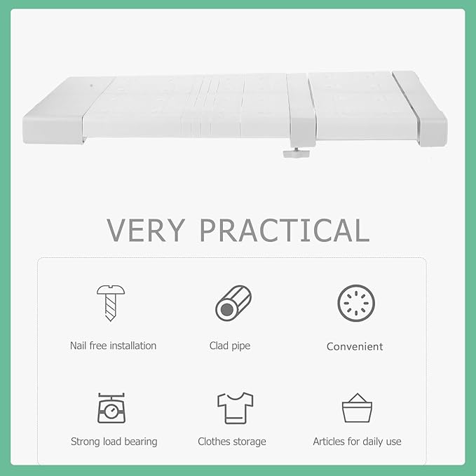 SUPVOX Expandable Closet Organizer Shelf Divider, Adjustable Telescopic Tension Rack 31-42cm Length 24cm Width, Wardrobe Storage Shelf for Clothes Cabinet, Single Piece