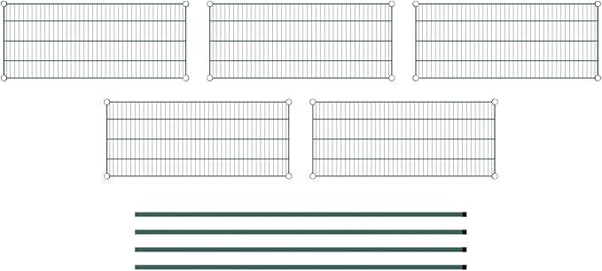 Commercial NSF Listed Green Epoxy Stationary Wire Shelving Kit 18" x 42" x 74", with 5 Shelves Perfect for Warehouse, Walk-in Refrigerator, Freezer, Grocery Store, Restaurant, Dishroom