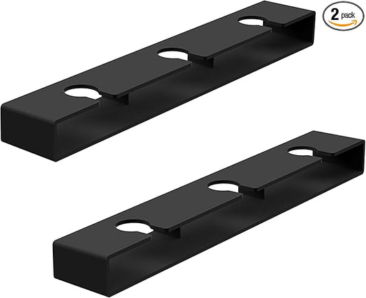 2 piece Wine Glass Holder,Under Shelf Cabinet Wine Glass Rack, Plastic Stemware Rack,Glassware Drying Storage Hanger for Kitchen,Bar and Restaurant (Black Style A)