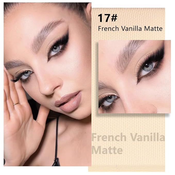 Kaely Pressed Single Eyeshadow Makeup, Vanilla Nude Beige Matte Highly Pigmented Monochrome Eye Shadow Palette, Waterproof Neutral Powde Mini Eyeshadow, sombras para ojos, Lightweight Blendable, 17
