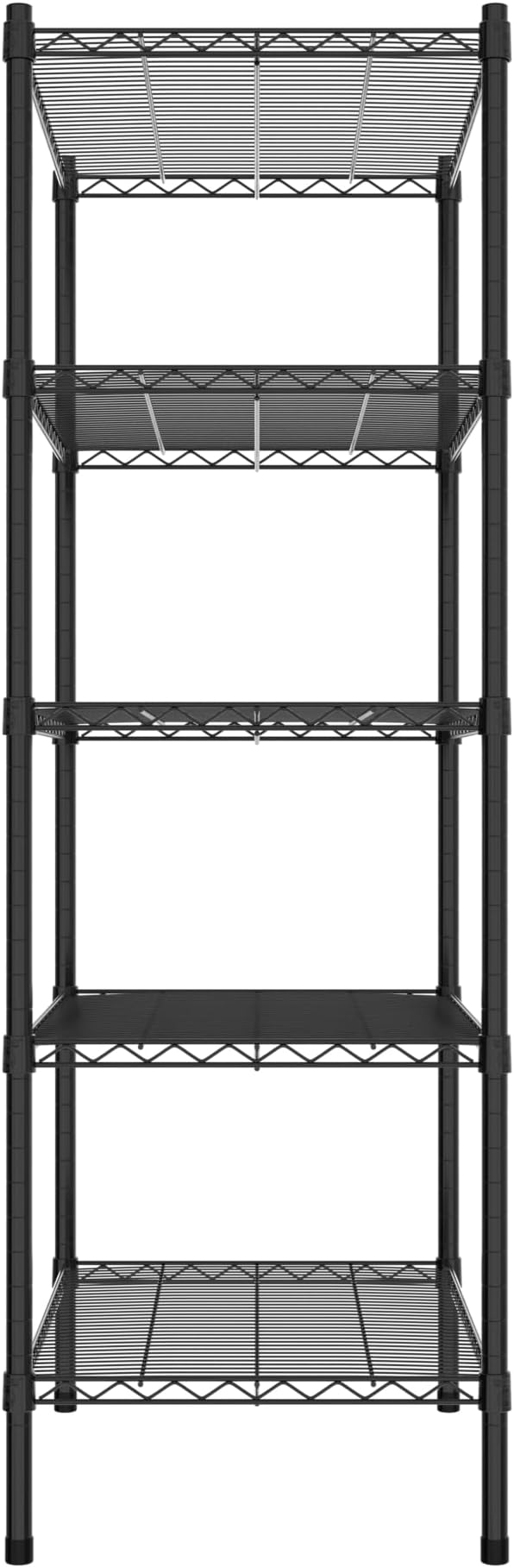 Commercial NSF Listed Black Epoxy Stationary Wire Shelving Kit 21" x 30" x 64", with 5 Shelves Perfect for Warehouse, Walk-in Refrigerator, Freezer, Grocery Store, Restaurant, Dishroom