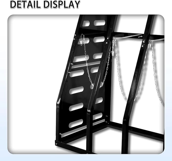 Steel Vertical Long Parts Storage Rack, Lumber Storage 1500 LBS Capacity, Heavy Duty Standing Bar Rack With Safety Chain For Garage Workshop Factory, 4 Bays, Black,