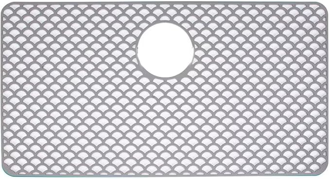 SEEK RARE Kitchen Sink Mat 28.3 x 15.2in Silicone Sink Mat Non Slip Sink Protector for Farmhouse Kitchen Grey A