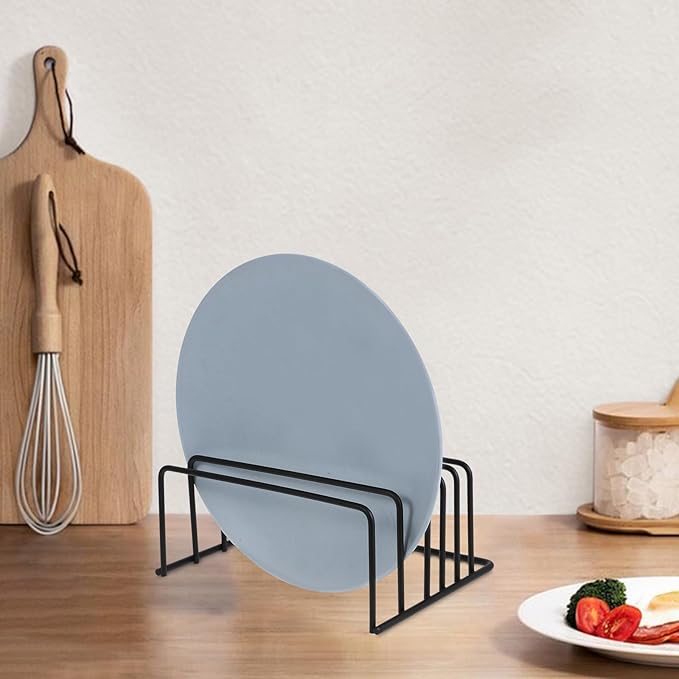 2pcs Metal Pan and Lid Storage Organizer Rack with Cutting Board Holder for Kitchen Cabinet, Vertical Pot and Baking Sheet Stand for Space-saving Kitchen Storage