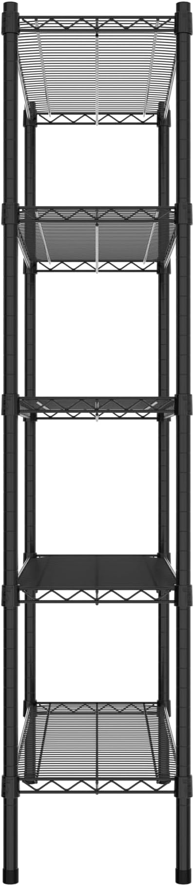 Commercial NSF Listed Black Epoxy Stationary Wire Shelving Kit 14" x 36" x 64", with 5 Shelves Perfect for Warehouse, Walk-in Refrigerator, Freezer, Grocery Store, Restaurant, Dishroom