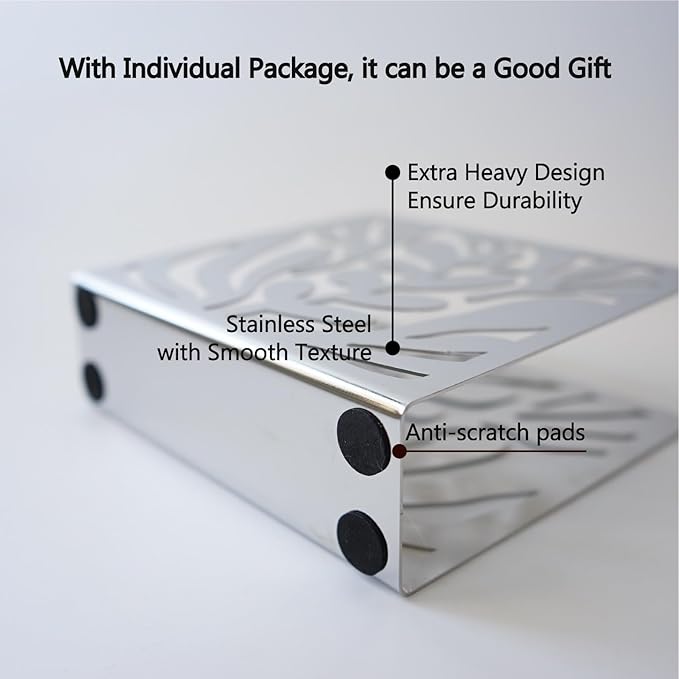 Stainless Steel Silver Modern Art Leaves Silhouette Tabletop Napkin Holder For Table/Freestanding Tissue Dispenser