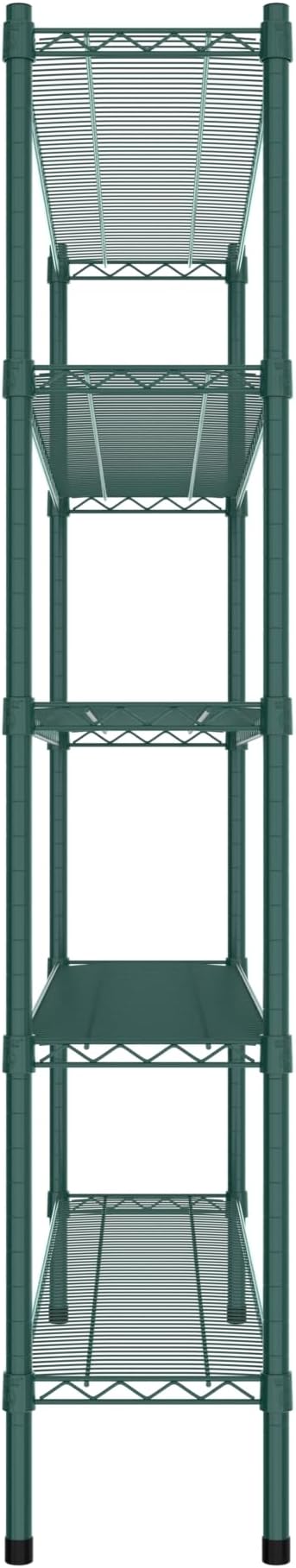 Commercial NSF Listed Green Epoxy Stationary Wire Shelving Kit 12" x 54" x 64", with 5 Shelves Perfect for Warehouse, Walk-in Refrigerator, Freezer, Grocery Store, Restaurant, Dishroom