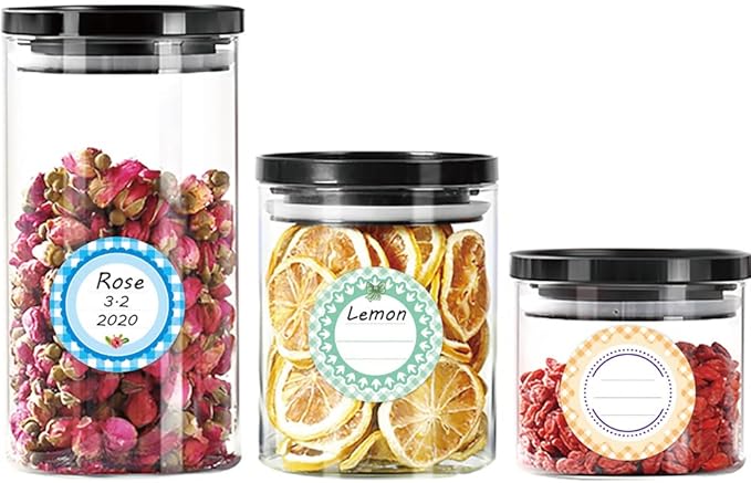 160 PCS Round Waterproof Jar Labels – 10 Sheets 2 Inch Writable Vinyl Canister Stickers, Color-Coded Peel & Stick Labels for Clean, Easy Pantry & Kitchen Organization