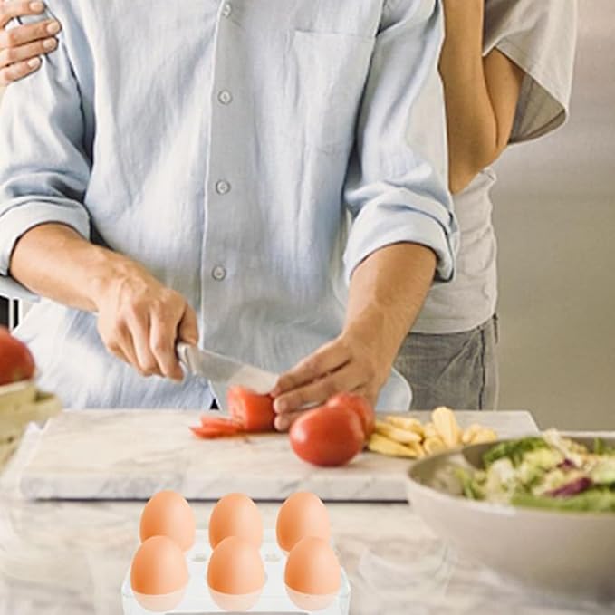 EPIGEIST 2Pcs Refrigerator Egg Tray Storage Container 6-Compartment Egg Holder Box for Fridge Organization and Travel Carrier