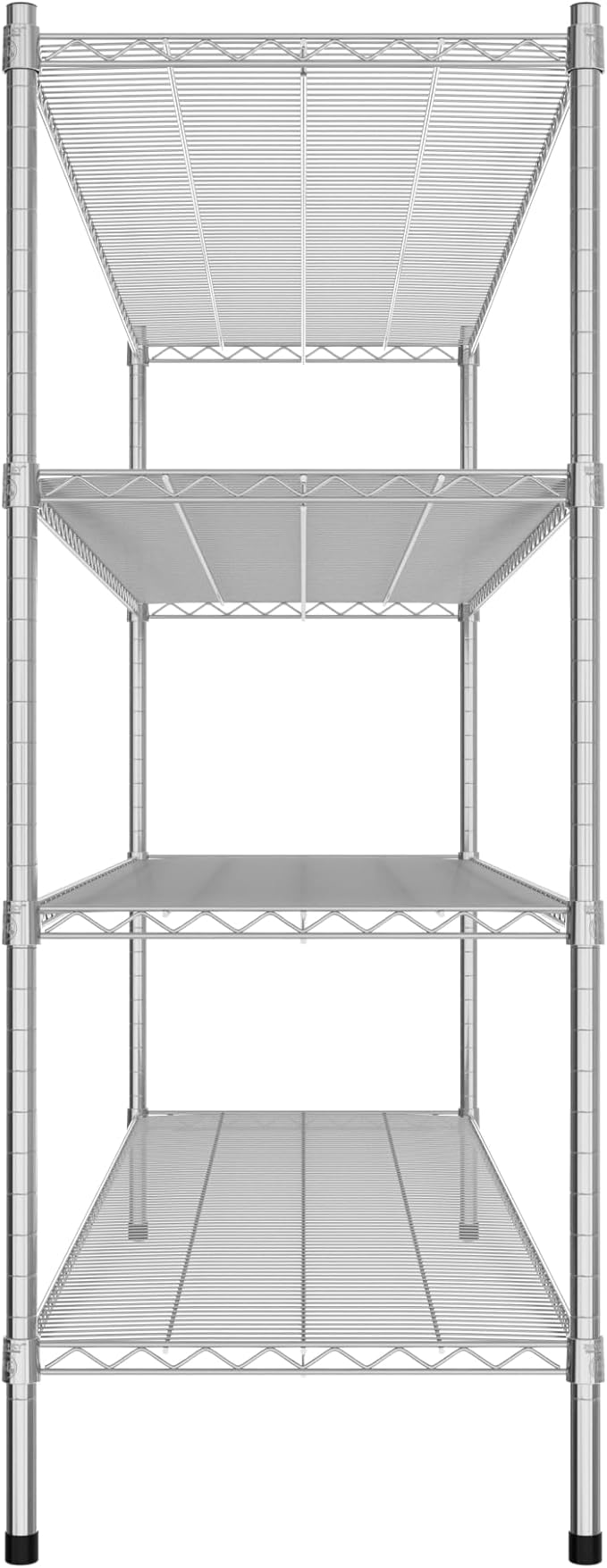Commercial NSF Listed Chrome Stationary Wire Shelving Kit 21" x 72" x 54", with 4 Shelves Perfect for Warehouse, Walk-in Refrigerator, Freezer, Grocery Store, Restaurant, Dishroom