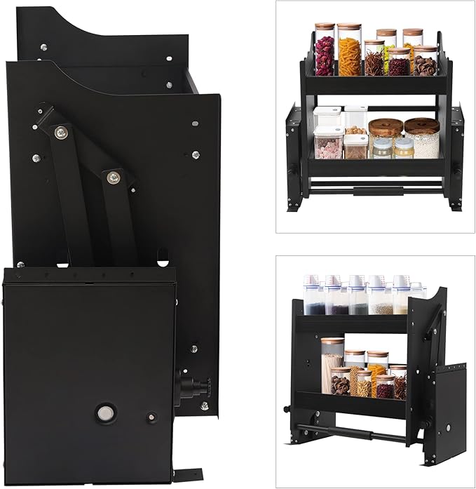 Blind Corner Cabinet Pull Out,2 Tier Kitchen Corner Cabinet Pull-Down,Pull-Down Dish Rack with Adjustable Load,Pull-Out Home Organizers(24In Pull Down)