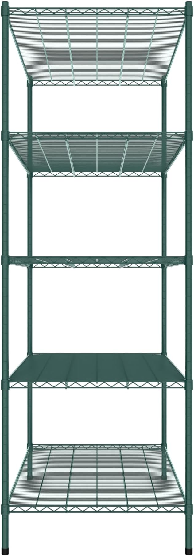 Commercial NSF Listed Green Epoxy Stationary Wire Shelving Kit 30" x 60" x 86", with 5 Shelves Perfect for Warehouse, Walk-in Refrigerator, Freezer, Grocery Store, Restaurant, Dishroom