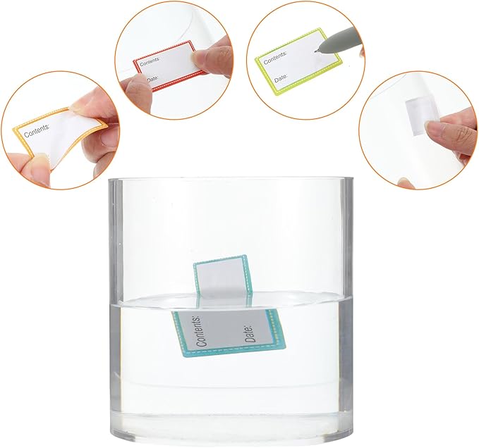 PEOVLVN Freezer Labels to Write On, Removable Freezer Tape 25x40mm Food Labels Stickers Waterproof Oil Resistant Date Label for Food Containers Jars Canning Storage Bins Kitchen Supplies(500PCS)