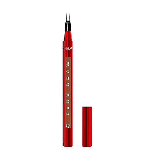 L'Oreal Paris Faux Brow, Hair-Like, Filling Eyebrow Pen with Double-Brush Tip, Fast & Precise Eyebrow Makeup, Auburn, 0.04 Fl Oz