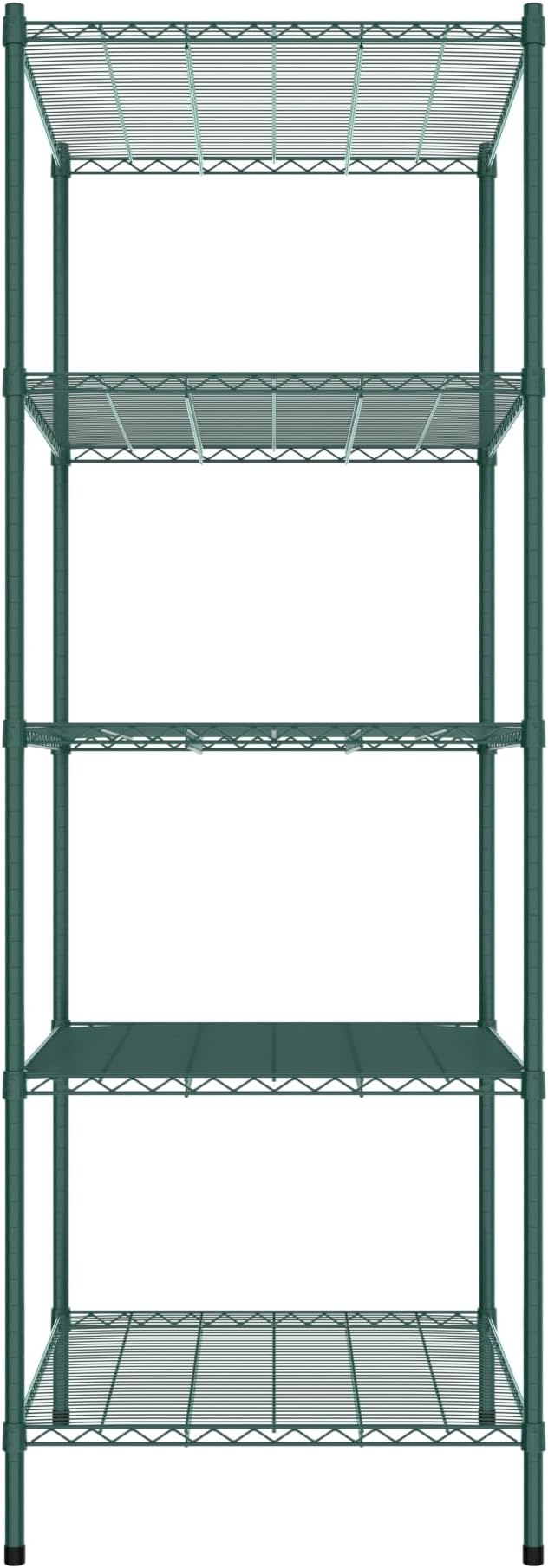 Commercial NSF Listed Green Epoxy Stationary Wire Shelving Kit 30" x 36" x 86", with 5 Shelves Perfect for Warehouse, Walk-in Refrigerator, Freezer, Grocery Store, Restaurant, Dishroom