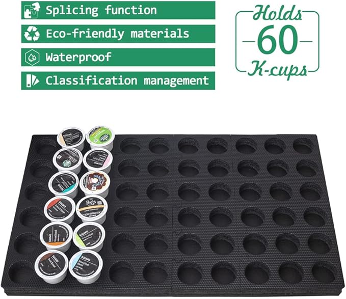 Coffee Pod holder DIY Size Organizer 60 Compatible Tray Drawer Holds with coffee pod