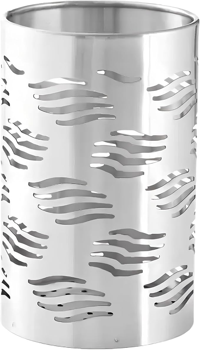 Stainless Steel Utensil Holder - Utensil Caddy, Weighted Base for Stability - Utensil Crock and Countertop Utensil Organizer, Stainless Steel Caddy