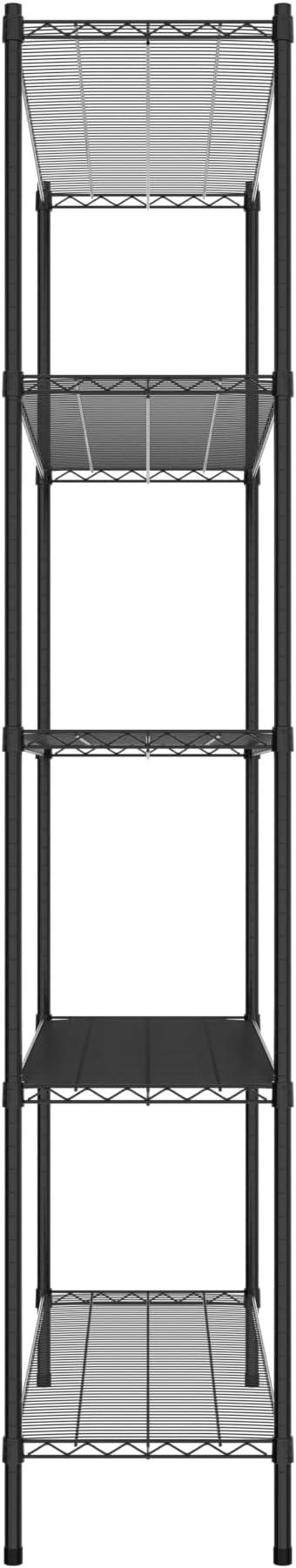 Commercial NSF Listed Black Epoxy Stationary Wire Shelving Kit 18" x 54" x 96", with 5 Shelves Perfect for Warehouse, Walk-in Refrigerator, Freezer, Grocery Store, Restaurant, Dishroom