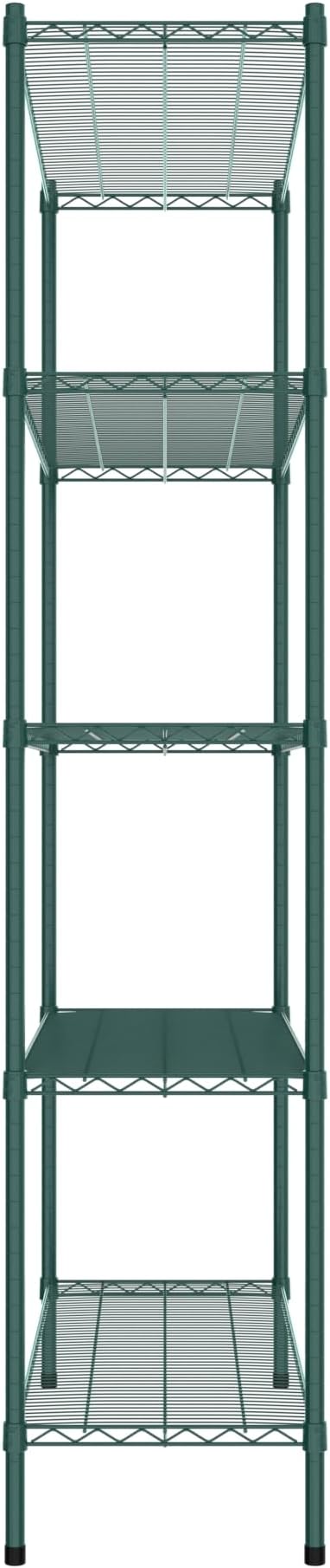 Commercial NSF Listed Green Epoxy Stationary Wire Shelving Kit 18" x 48" x 86", with 5 Shelves Perfect for Warehouse, Walk-in Refrigerator, Freezer, Grocery Store, Restaurant, Dishroom