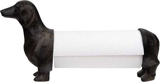 Creative Co-Op Antiqued Bronze Dachshund Dog Paper Towel Holder