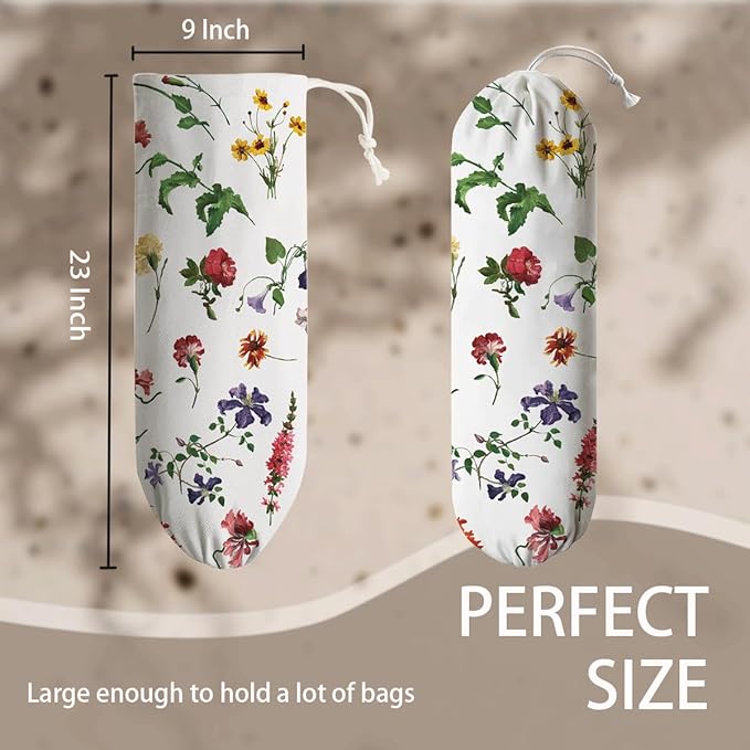 Reusable Bag Holder, Washable Shopping Bag Holder, Cute Plastic Bags Organizer Dispenser for Wall Mounting, Kitchen Housewarming Gifts for Women Family Friends Grandma Mom, bags-16