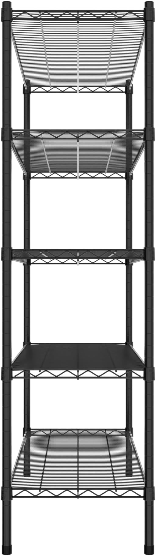 Commercial NSF Listed Black Epoxy Stationary Wire Shelving Kit 18" x 48" x 64", with 5 Shelves Perfect for Warehouse, Walk-in Refrigerator, Freezer, Grocery Store, Restaurant, Dishroom