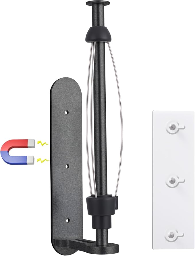 Magnetic Paper Towel Holder for Fridge-Great Adhesive Magnetic,One Hand Operable Paper Towel Holder,No Drill Wall Mount Hanging for RV Kitchen (Black)