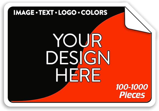 5-1000 Custom Vinyl Stickers - Upload Your own Image, Text, Design, Logo - Personalized Logo Labels for Handmade, Packaging, Bottle, Jars, Candle, Brand Stickers (Black, 3x2)